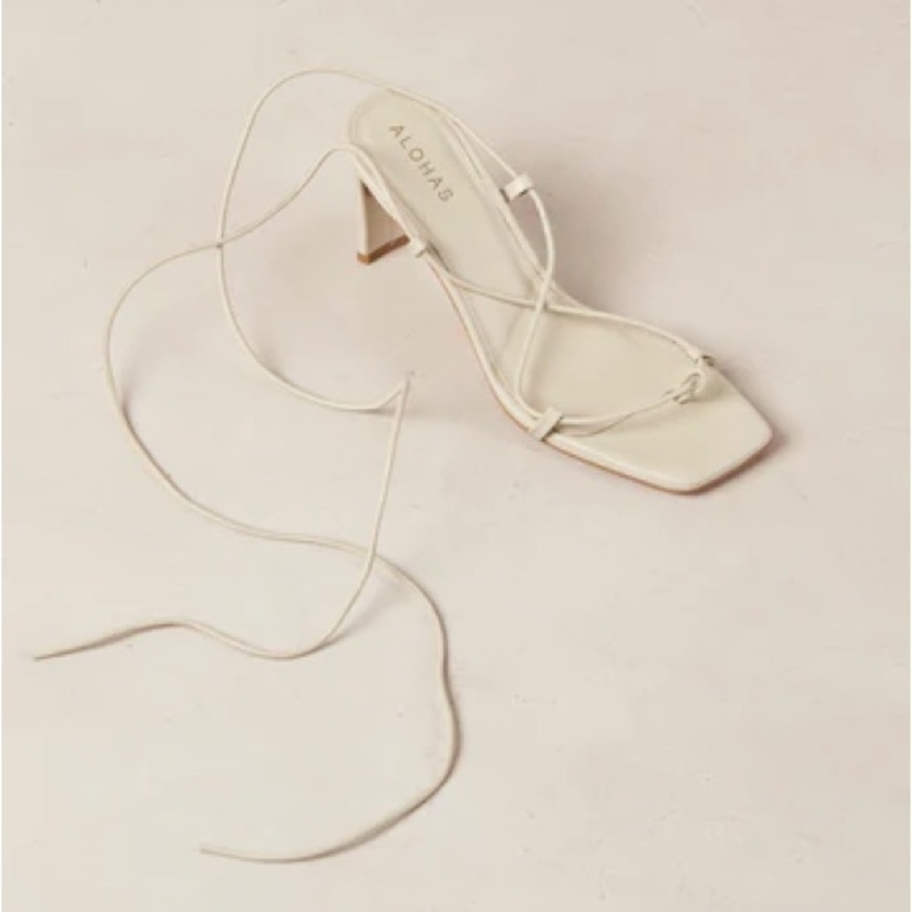 BNIB Alohas Bellini Strappy Sandal in Pearl White Sz 5 - Picture 2 of 10